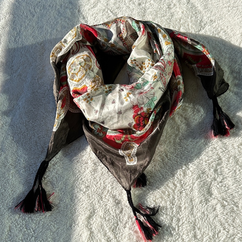 Johnny Was Silk Scarf with Tassels